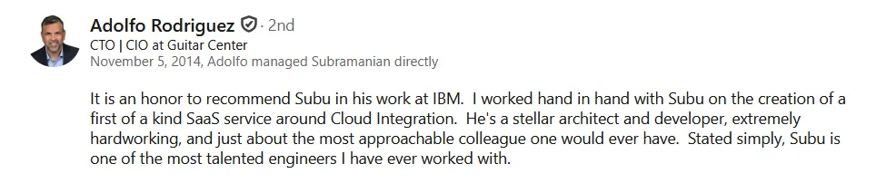 LinkedIn recommendation 2