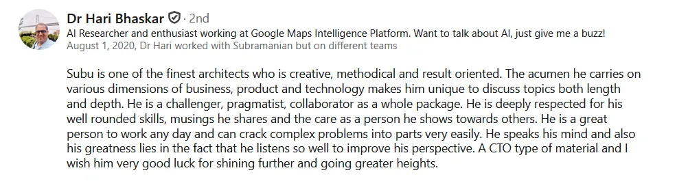 LinkedIn recommendation 8